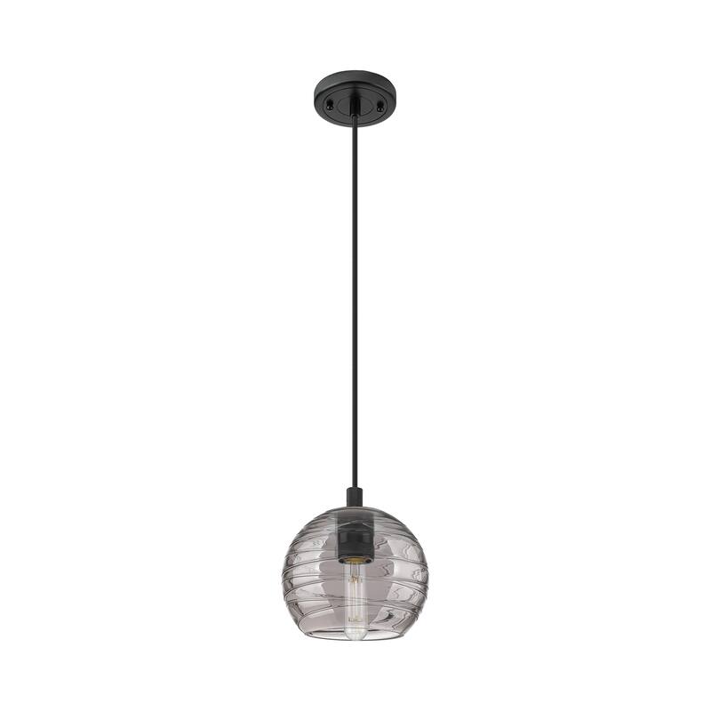 Innovations Lighting Downtown Urban - Crown Point - 1 Light 6" Athens Deco Swirl Cord Hung Pendant - Matte Black