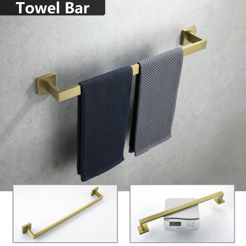 AITINKAN 4-Piece Bath Hardware Set Square Towel Holder Set