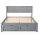 preview thumbnail 9 of 21, Full Platform Bed with Under-Bed Storage Drawers, Modern Gray