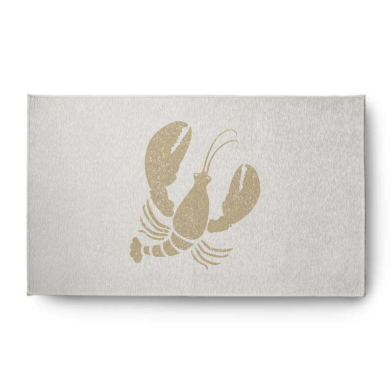 Lobster Nautical Indoor/Outdoor Rug - White and White - 3' x 5'