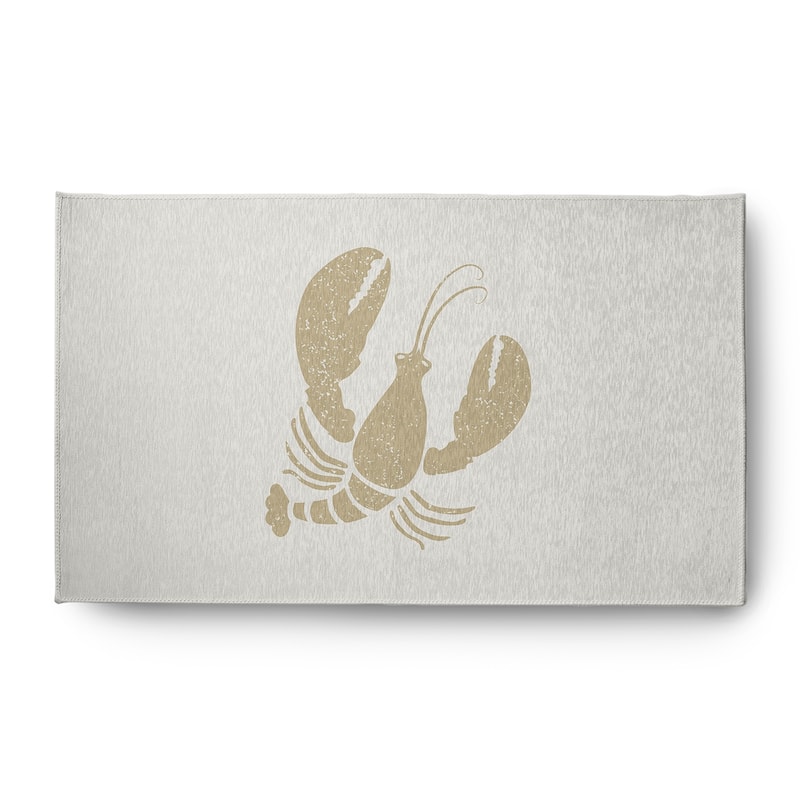Lobster Nautical Indoor/Outdoor Rug - White and White - 3' x 5'