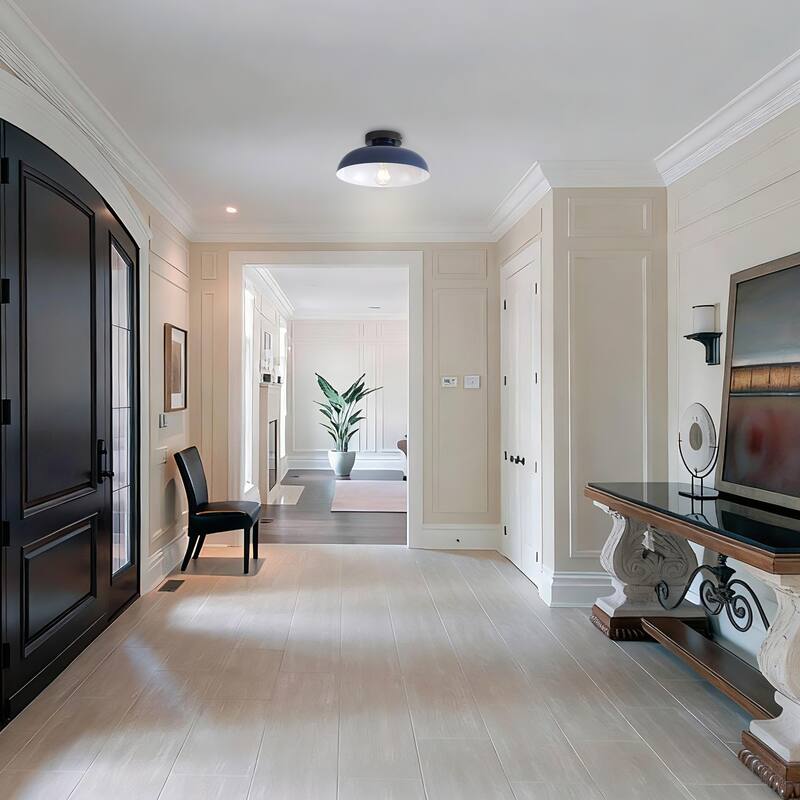 Semi Flush Mount Ceiling Light, Modern Ceiling Light Fixture for Kitchen Island Dining Room Foyer Hallway Porch Barn Loft