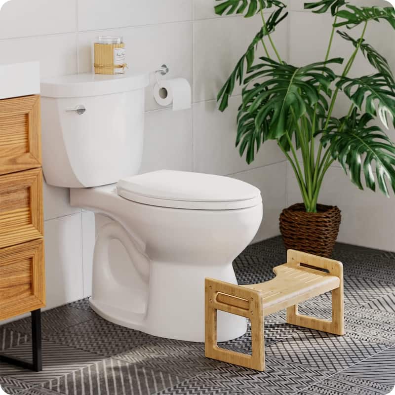Squatty Potty Tao Bamboo Adjustable Toilet Stool, 7 Inch and 9 Inch Bathroom Stool for Kids and Adults, Brown - Tao Bamboo