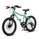 preview thumbnail 17 of 19, 20 Inch Kids Mountain Bike, 14 Inch Height Carbon Steel Frame, 7-Speed With Front Disc Brake And Rear V-brake Green