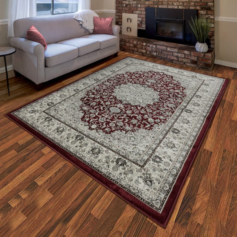 Vaso Collection Traditional Polypropylene Area Rug
