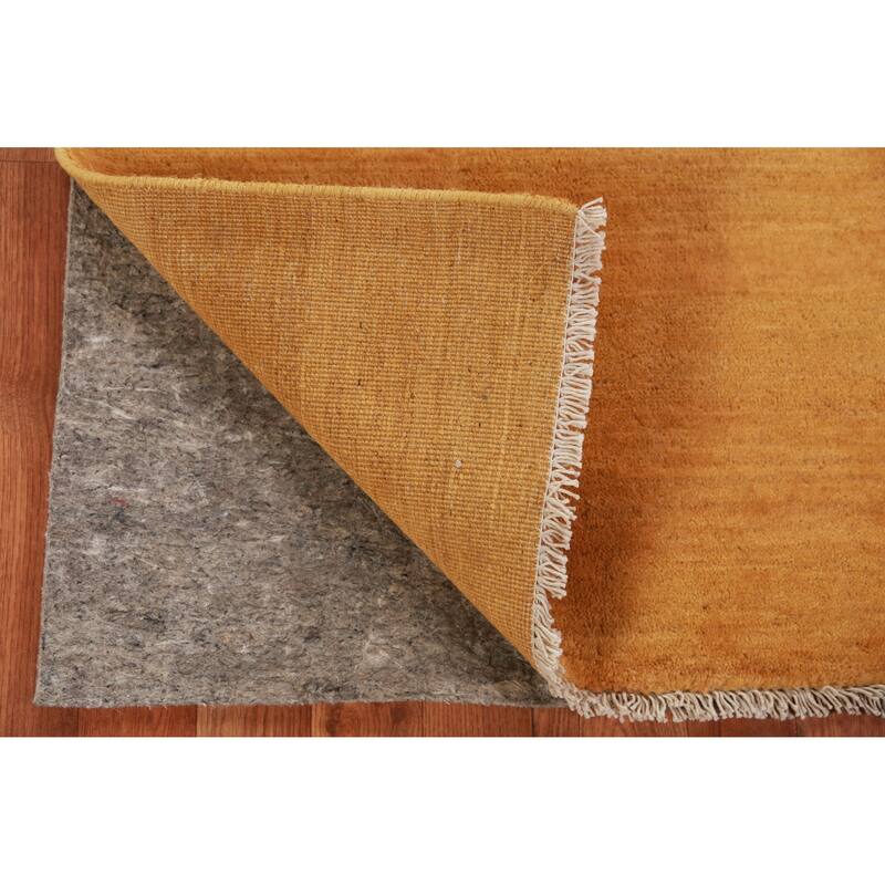 Yellow Modern Gabbeh Oriental Accent Rug Handmade Wool Carpet - 2'7" x 3'11"