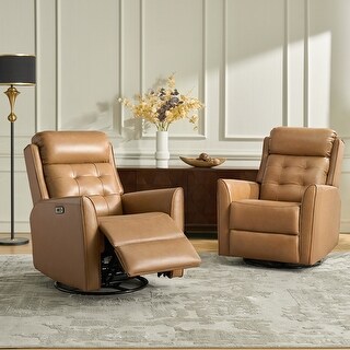 Martin Genuine Leather Power Recliner with Charging port Set of 2 by ...
