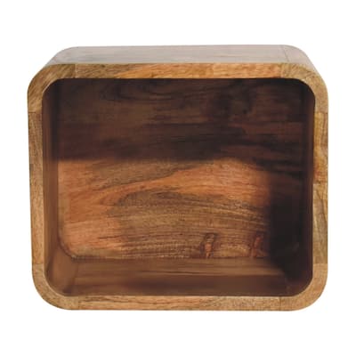Artisan Furniture Solid Wood Oak-ish Floating Open Nightstand, Shelfs