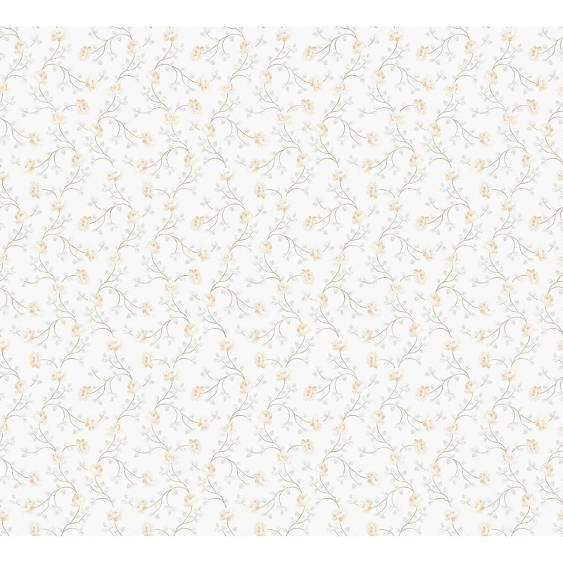 Galerie Wallcoverings Spring Blossom Petite Floral Vine Non-woven Matte Wallpaper Roll - 33 feet x 21 inches - Grey