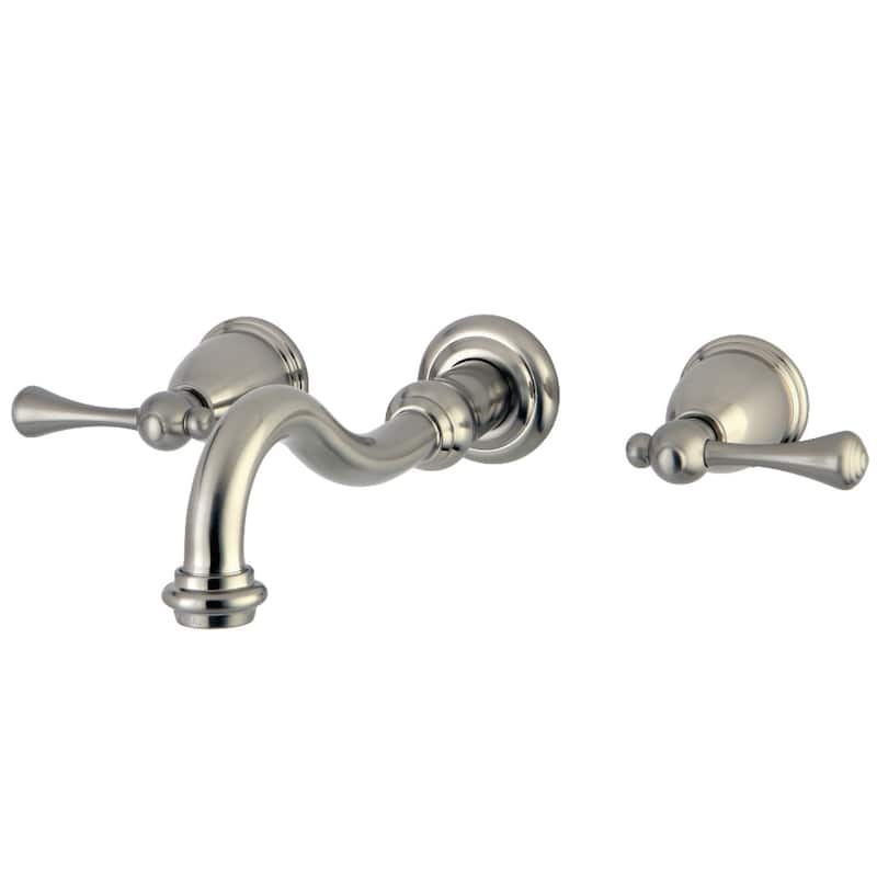 Vintage Two-Handle 3-Hole Wall Mount Bathroom Faucet - Brushed Nickel