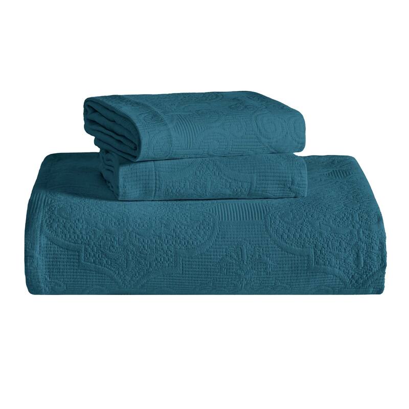 Superior Florin Jacquard Scrolling Medallion Cotton Bedspread Set