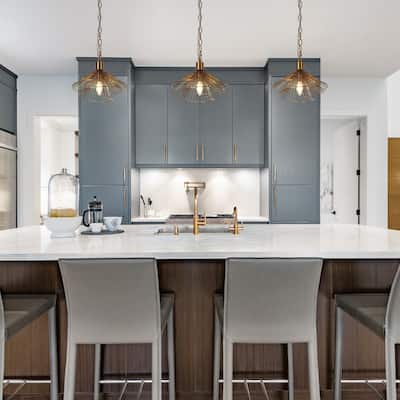 Modern Farmhouse 1-Light Pendant Light for Kitchen Island Dining Room - Gold