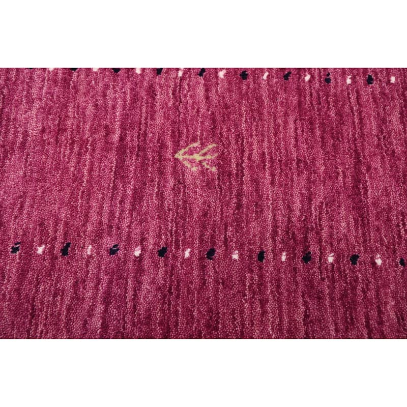ECARPETGALLERY Hand Loomed Kashkuli Gabbeh Dark Magenta Wool Rug - 5'0 x 7'9