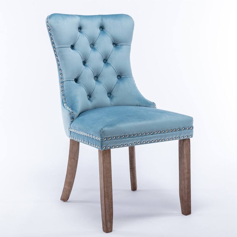 Modern/Contemporary Velvet Dining Chair with Solid Wood Legs（Set of 2）