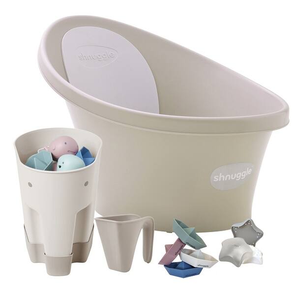 slide 2 of 10, Shnuggle Baby Bath and Accessories Bundle Beige