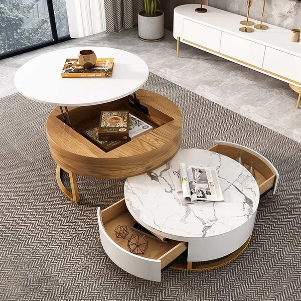 Nesting Coffee Table Set with Sintered Stone Top Lift top Coffee Table Set of 2 Bed Bath Beyond 37367134