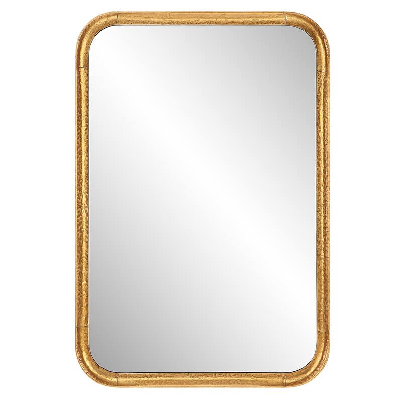 20 x 30 in. Gold Rectangular Mirror with Radius Corners - 20" W x 30" H x 1.5" D - Gold