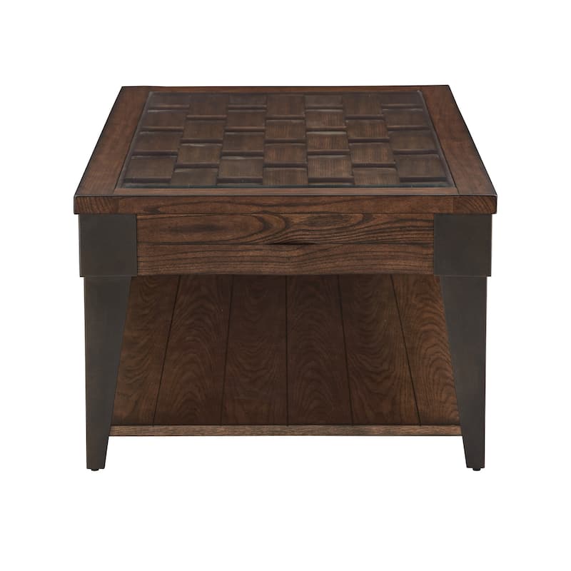 Cain Dark Brown Wood and Metal Tables by iNSPIRE Q Modern