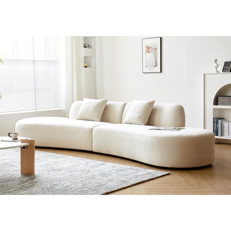 132.3 inch Large Size Elegant Half Moon Design Curved 6-Seat Sofa with High-Density Foam Filled