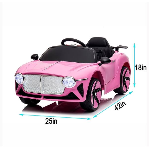 dimension image slide 1 of 2, 12V Kids Ride On Car With Remote Control, Battery Powered Electric Car With Music, Front Rear Light, 3-point Safety Belt