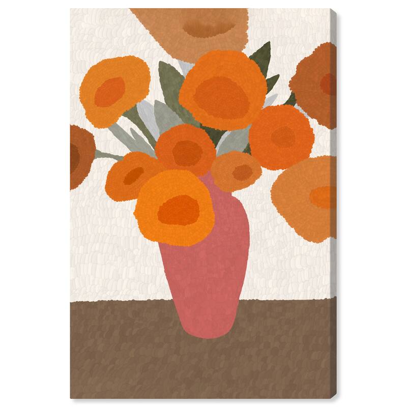 Wynwood Studio Canvas Floral and Botanical Ramillete Orange and Modern & Contemporary Wall Art Canvas Print