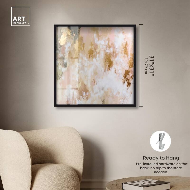 Golden Glimmer Gesture III Shadowbox by Art Remedy