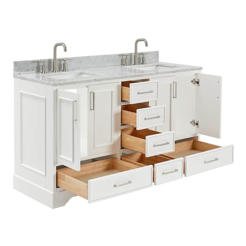 Ariel M061DCW2RVO Stafford 61" Free Standing Double Basin Vanity Set