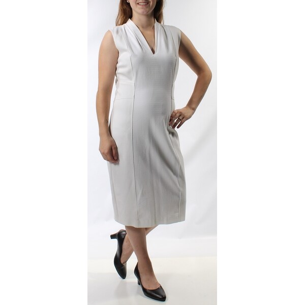 White sheath midi dress for women shoes style