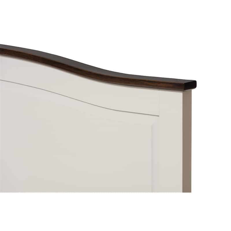 Vibes Full Size Platform Bed - Modern Bedroom Bed Frame - Butter Milk & Walnut Finish - Sturdy Low Profile Design