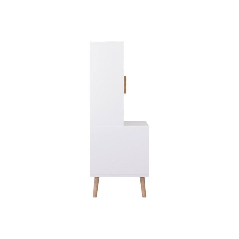 Kids Toy Storage Cabinet with Doors and Open Shelf