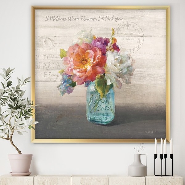Designart 'French Cottage Bouquet I Mothers' Cottage Premium Framed Art Print. Opens flyout.