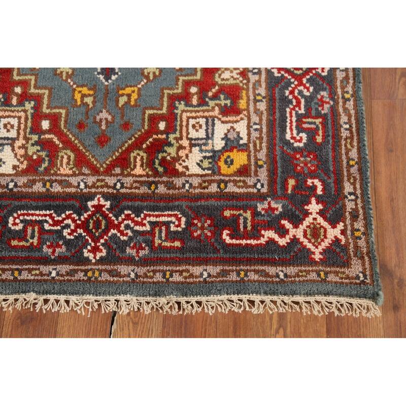 Geometric Heriz Serapi Rug Hand-Knotted Wool Carpet - 3'0"x 5'0"