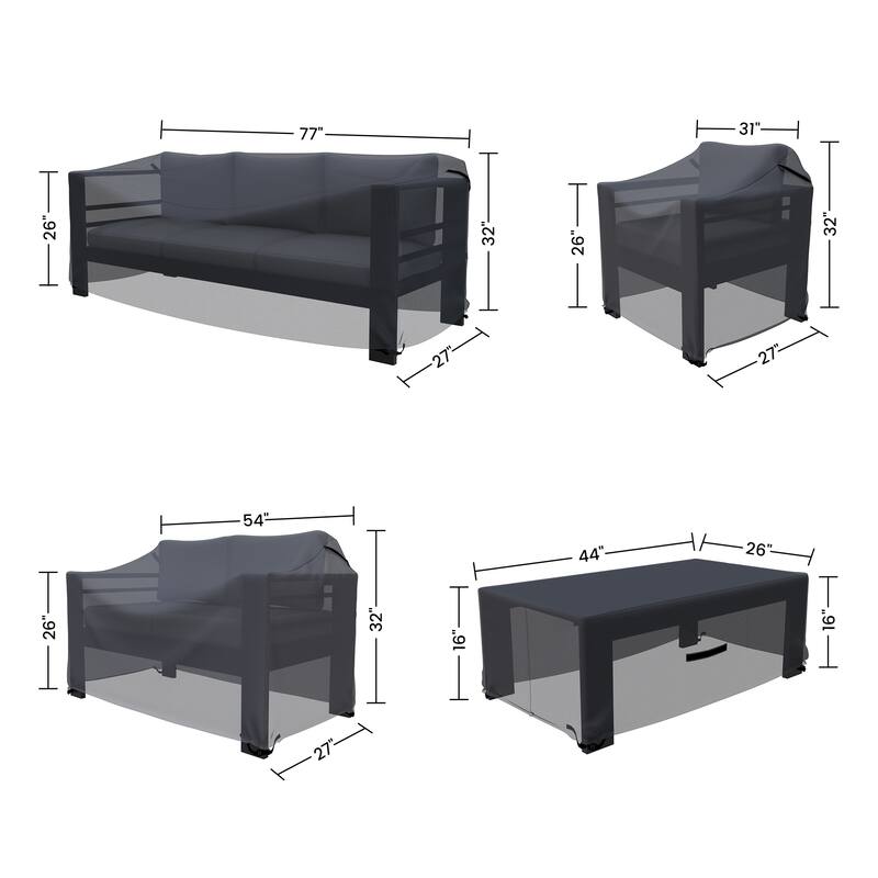 Forever Patio Outdoor Seating Group 5 piece Furniture Cover - 32 x 76 x 26