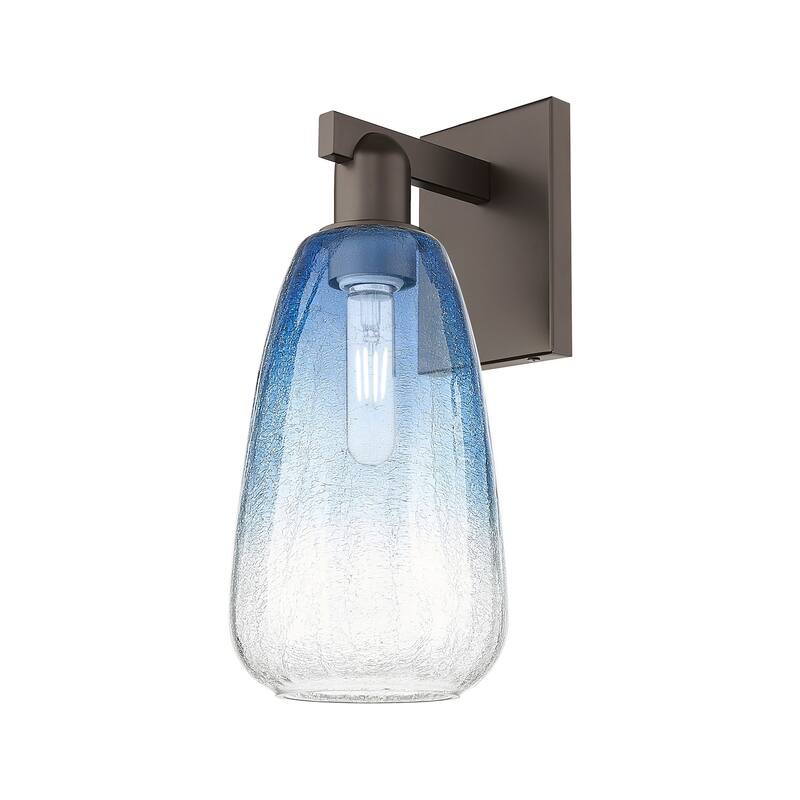 Innovations Lighting 716-1W-11-8 Brookhaven Almond Sconce Brookhaven - Oil Rubbed Bronze / Sapphire Blue