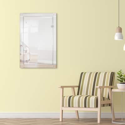 Framed Accent Modern Beveled Rectangle Wall Mirror 24 in. x 36 in. - Clear - 24 x 36