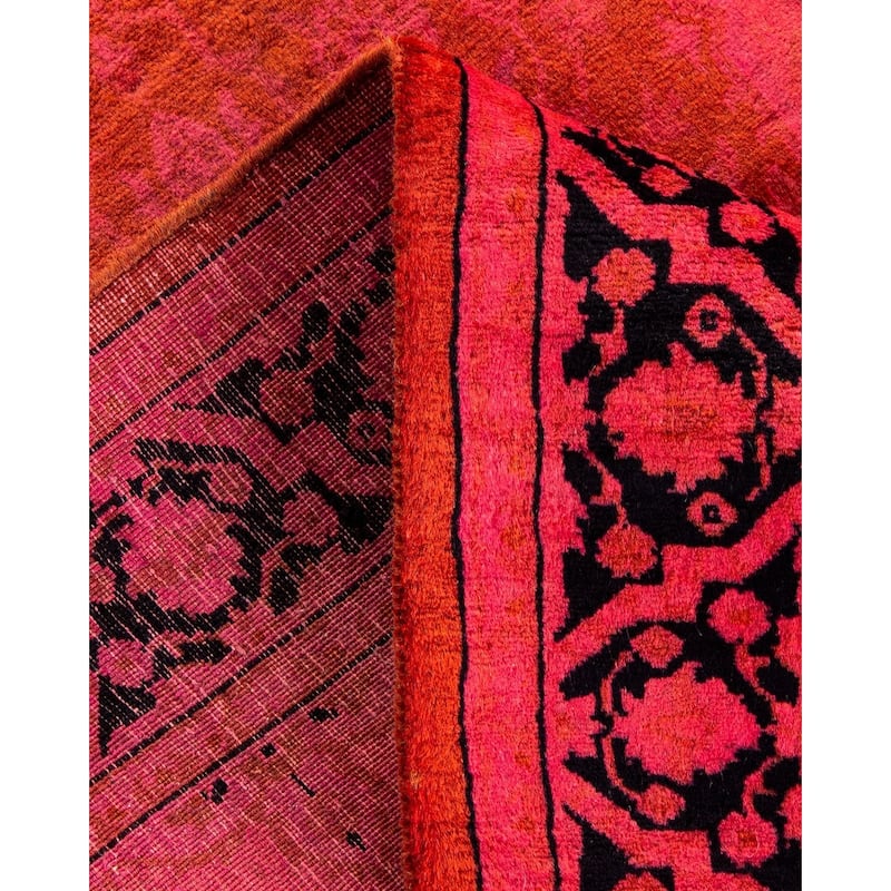 Overton Hand Knotted Wool Vintage Inspired Modern Contemporary Overdyed Pink Area Rug - 3' 2" x 5' 3"