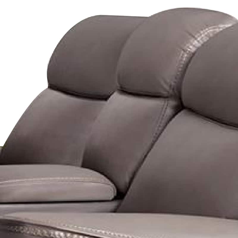 Akto Power Recliner Loveseat, Zero Gravity, Gray Faux Leather, 81 Inch
