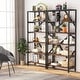 preview thumbnail 31 of 36, 71" Industrial Bookshelf, 6 Tier Rustic Brown Wood Etagere Bookcase, Open Book Shelves Rusic brown (2PCS)
