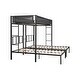 preview thumbnail 7 of 7, Twin Size Triple Bunk Bed with Breathable Fiber Covered Guardrails - Sturdy Metal Construction