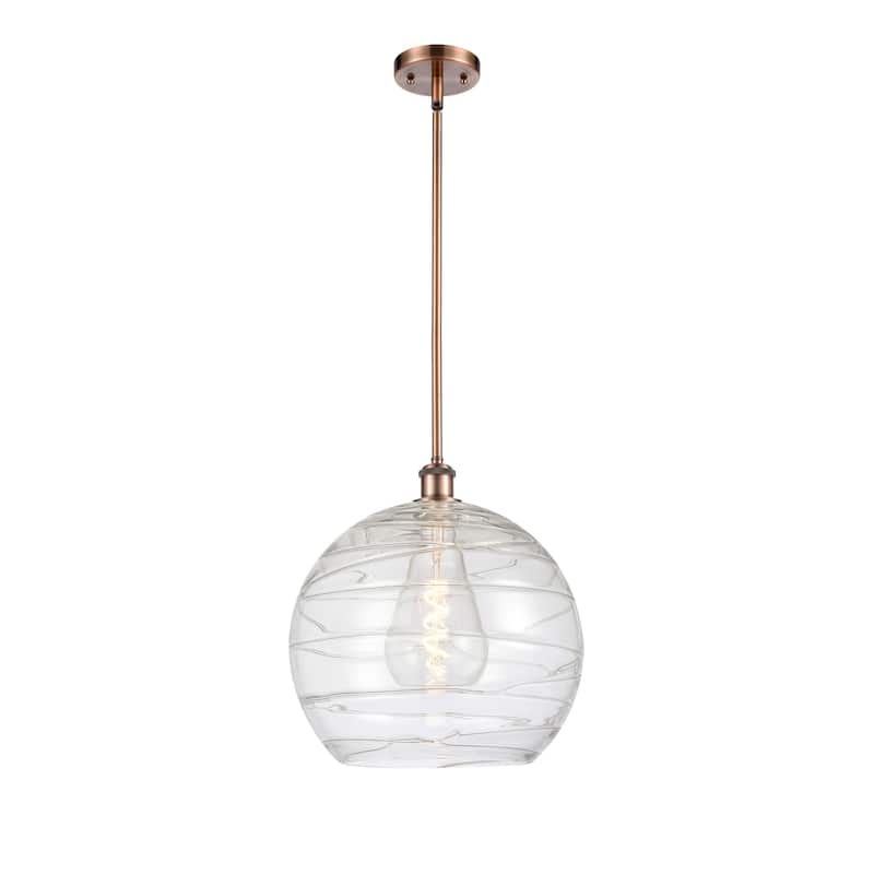 Innovations Lighting Athens Deco Swirl 1 Light 14" Pendant - Antique Copper