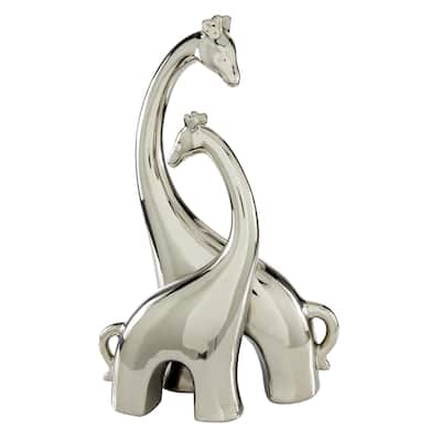 Ceramic Giraffe Decorative Sculpture - Silver or Multi Colored - Roche River Decor