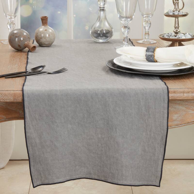Stonewashed Stitched Edge Table Runner