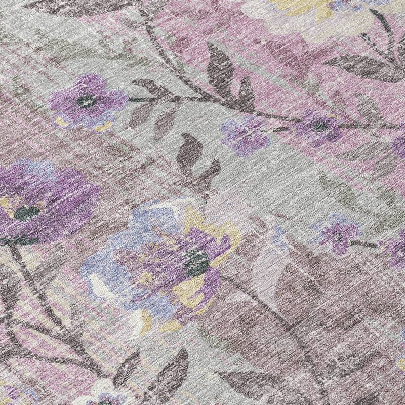 Machine Washable Indoor/ Outdoor Floral Joy Chantille Rug