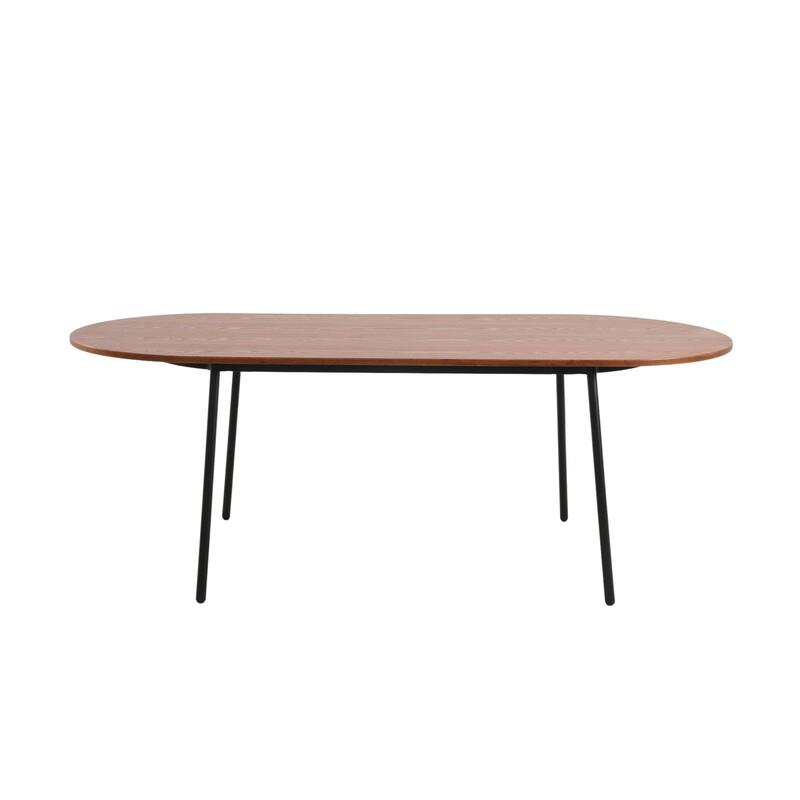 9-Piece Dining Set in Black Steel with 8 Chairs and Table Tule Collection by LeisureMod