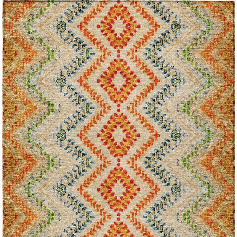 HomeRoots Geometric Transitional Rectangle Outdoor Rug