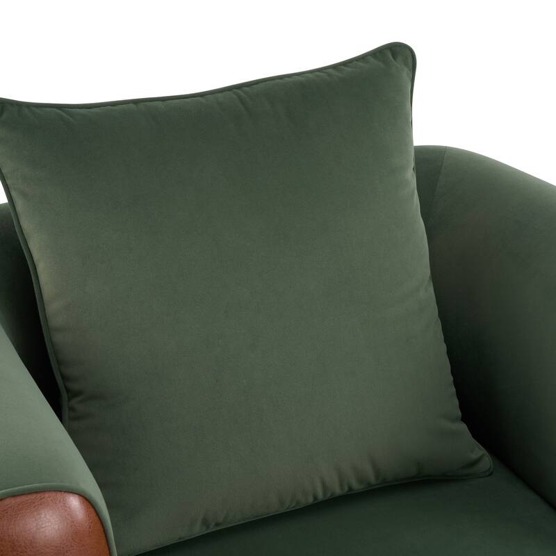 Christopher Knight Home Elyndor Velvet and PU Lounge Chair with Wrap-Around Backrest