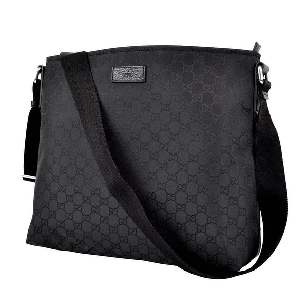 Gucci 339569 Black Nylon GG Guccissima Crossbody Messenger Purse Bag - Free Shipping Today ...