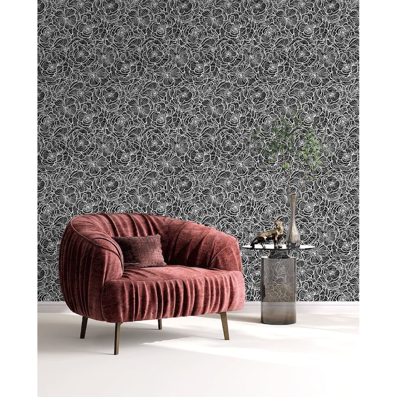 Seabrook Designs Alejandra Floral Non-Woven Unpasted Wallpaper
