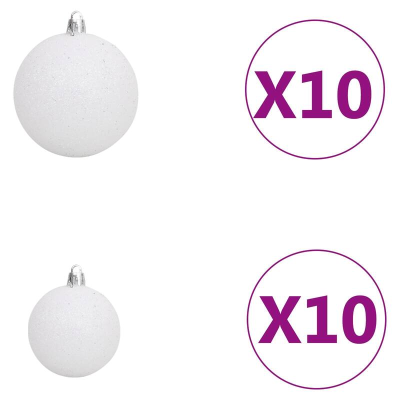 vidaXL Artificial Christmas Tree LED&Ball Set&Flocked Snow Decoration PVC&PE