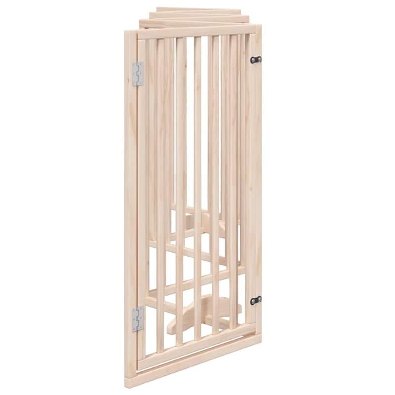 vidaXL Dog Gate Foldable Poplar Wood